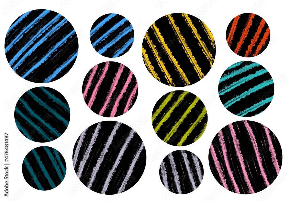 Coloured set with circle dots for cards and linens and kids and stickers and wrapping paper Coloured set with circle dots for cards and linens and kids and stickers and wrapping paper