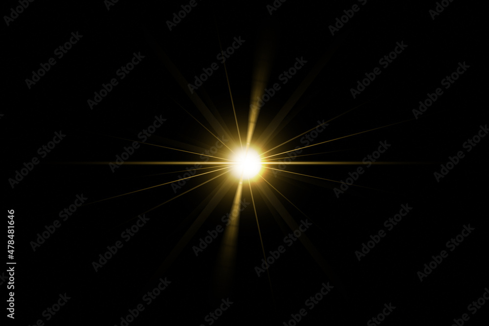 Realistic Colorful lens flare with abstract lens lights collection