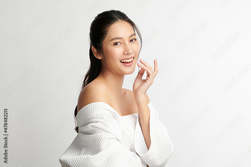 Beautiful young asian woman with clean fresh skin on white background, Face care, Facial treatment, Cosmetology, beauty and spa, Asian women portrait. Beautiful young asian woman with clean fresh skin on white background, Face care, Facial treatment, Cosmetology, beauty and spa, Asian women portrait.