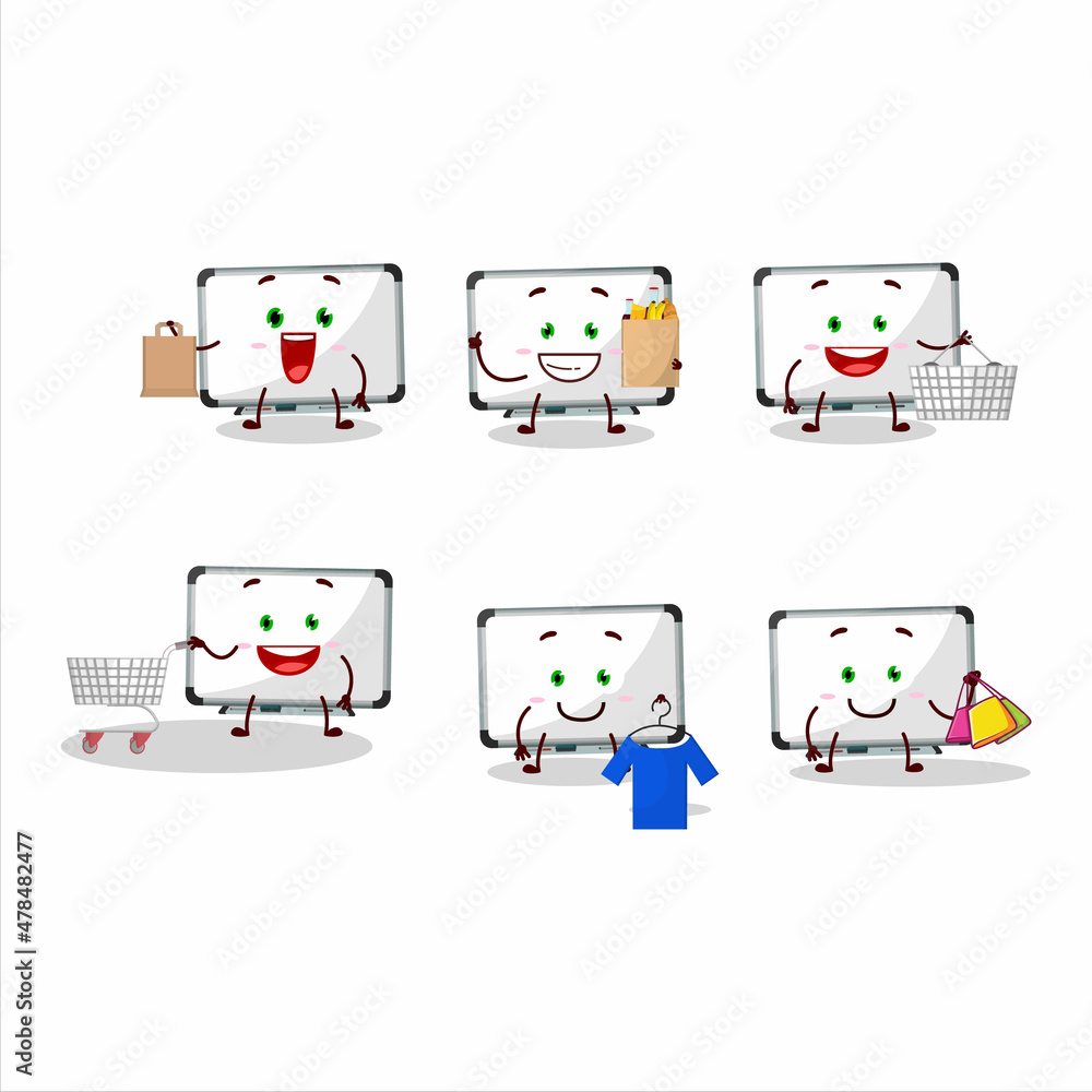 A Rich white board mascot design style going shopping A Rich white board mascot design style going shopping