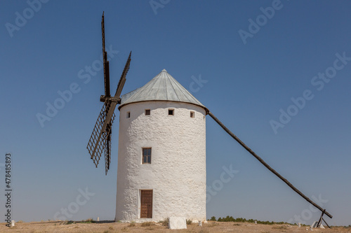 Tower type windmill  built in masonry and whitewashed with lime