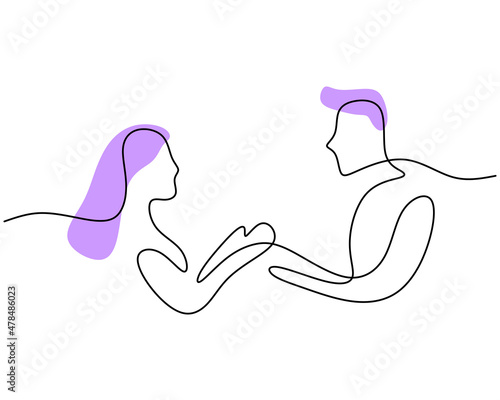 One continuous single line ...