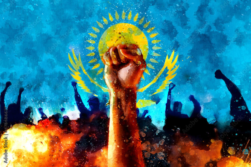 Kazakhstan protest, demonstration, revolution, political and financial