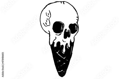 skull-topped ice cream graffiti photo