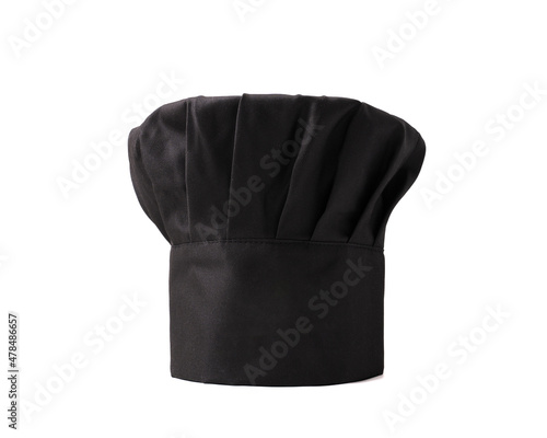 black chef hat isolated black background
