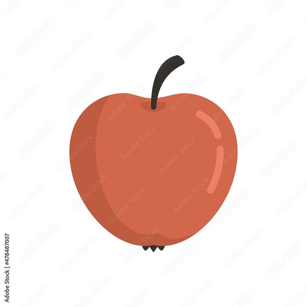 Obraz premium Eco apple icon flat isolated vector