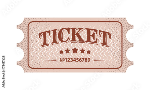 Vintage Retro tickets. Classic vintage retro ticket for movies, theatre, circus, parties, cinema.