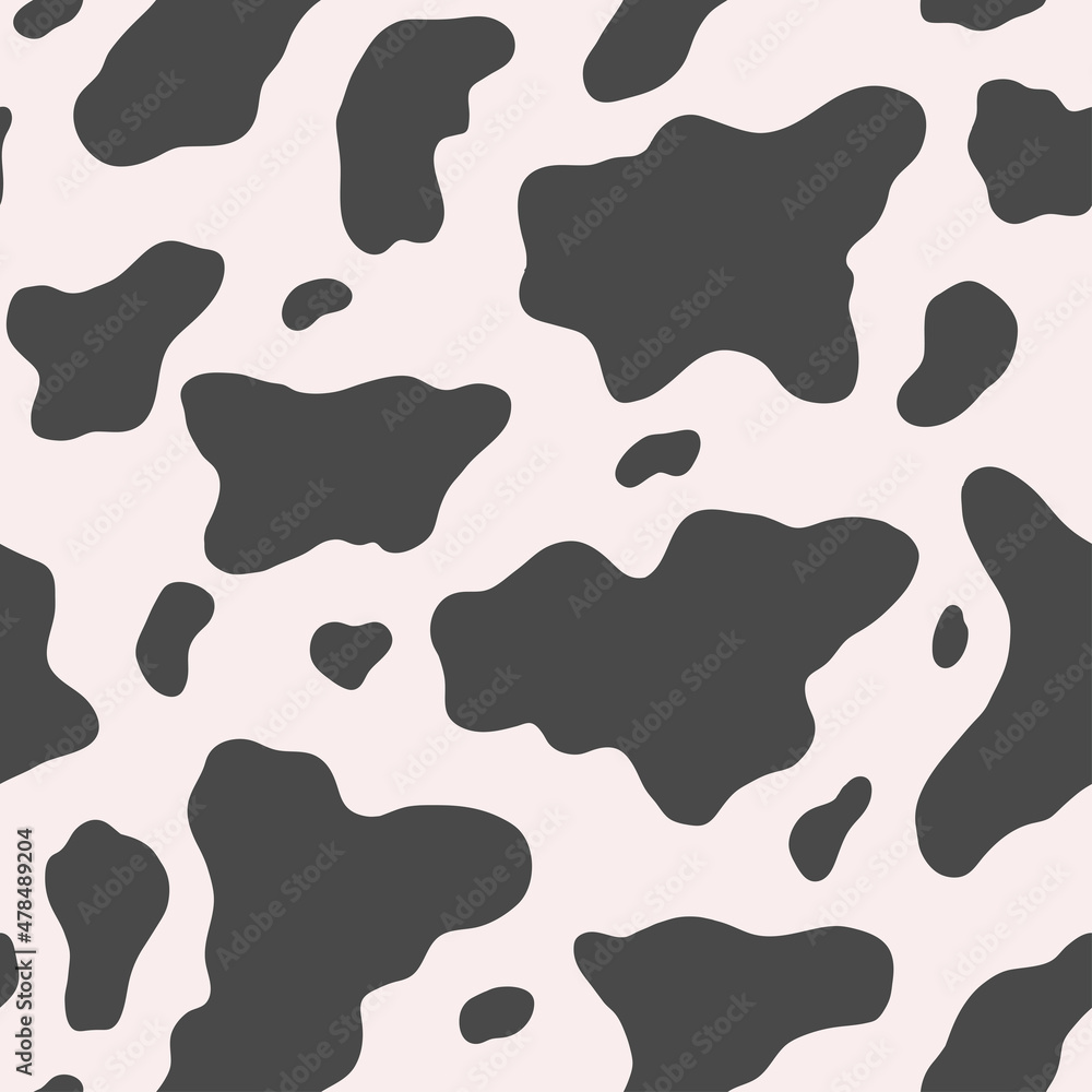 Cow skin. Seamless pattern with cow spots. Cow seamless pattern black ...