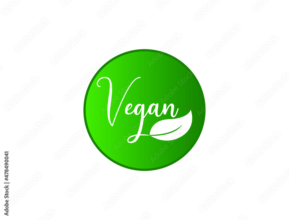 vegan icon with leaf icon vegan icon with leaf icon