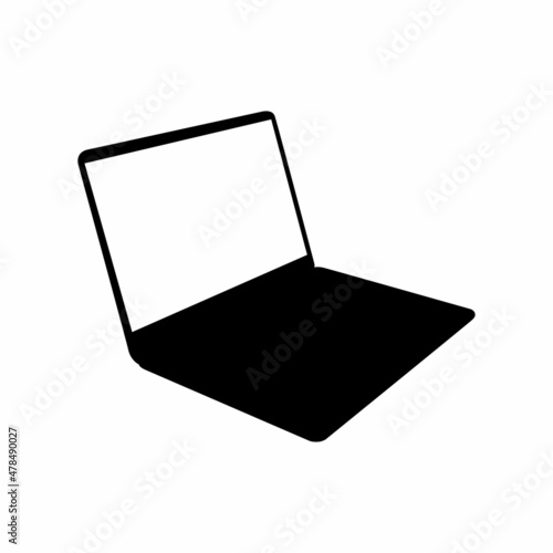 laptop vector icon, laptop silhouette design