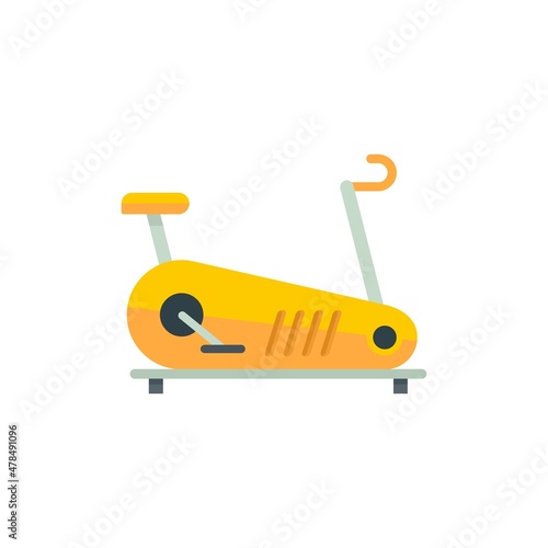 Exercise bike activity icon flat isolated vector