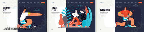Runners - a set of website templates of running and exercising outside people