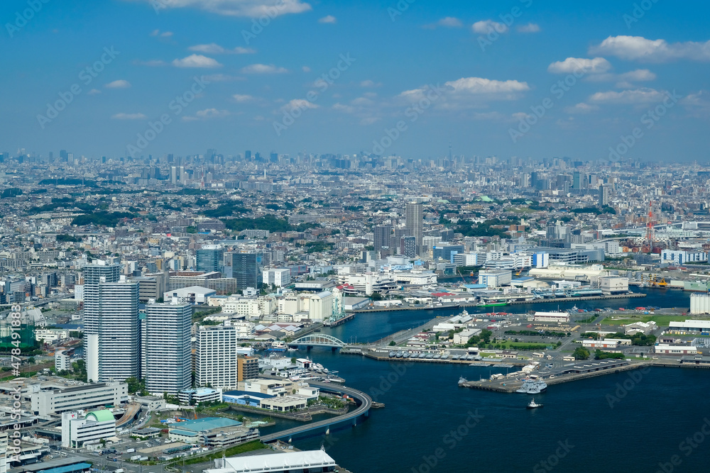 神奈川県横浜市 横浜ランドマークタワー展望台からの眺め 東京方面