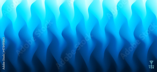 Blue abstract wavy background for banner, flyer and poster. Dynamic effect. Vector illustration. Cover design template. Can be used for advertising, marketing or presentation.