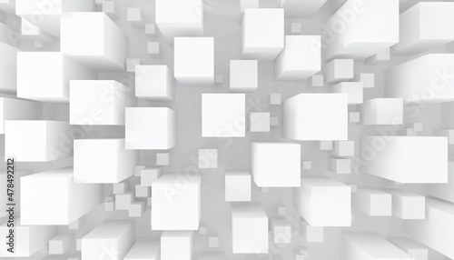 Fototapeta Naklejka Na Ścianę i Meble -  Abstract 3D white geometric background