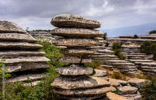El Tornillo Rock in Natural Park El Torcal, Antequera, Malaga, Spain