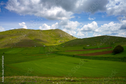 Mountain landscape at Gran Sasso Natural Park, in Abruzzo, Italy