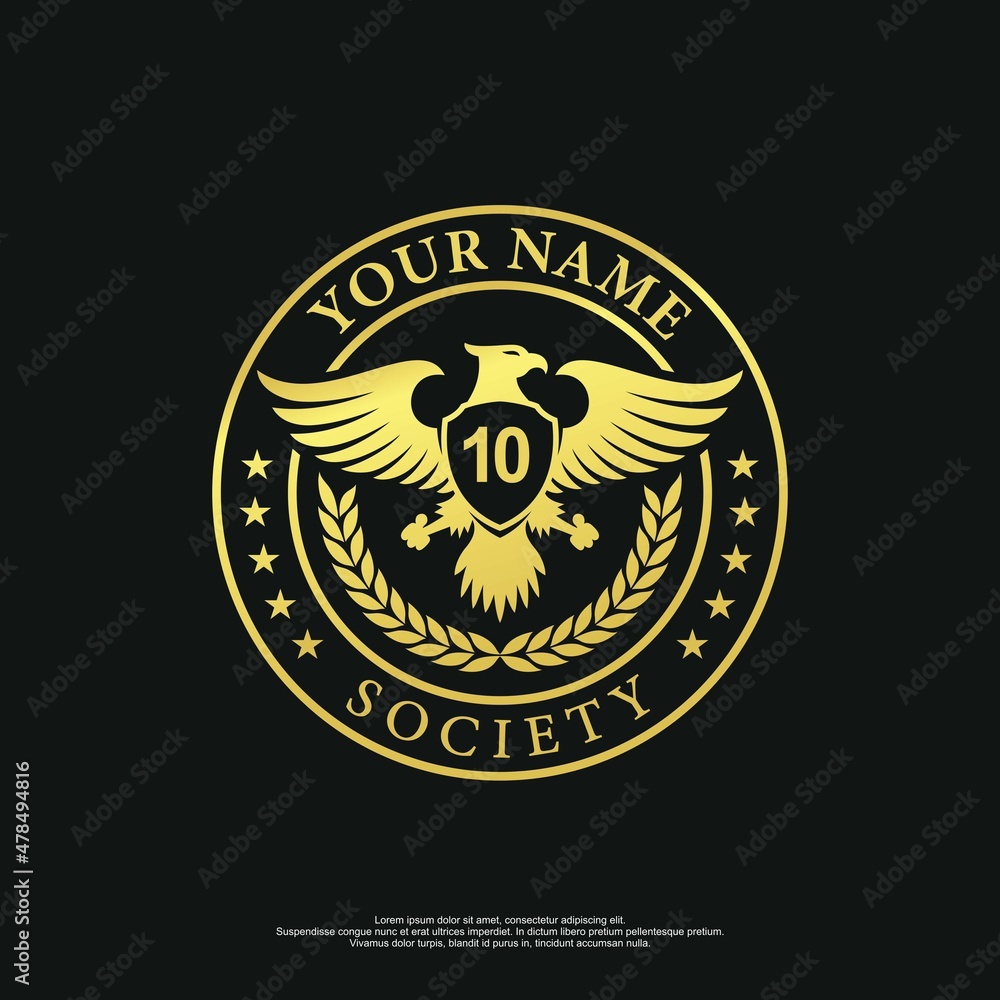 Badge logo with eagle and star as the main image