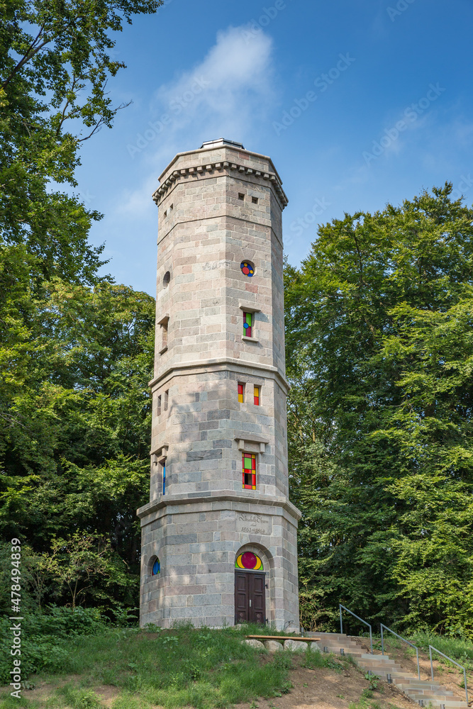 Tower with Colorful Windows on Bungsberg, Schleswig-Holstein, Germany, Europe