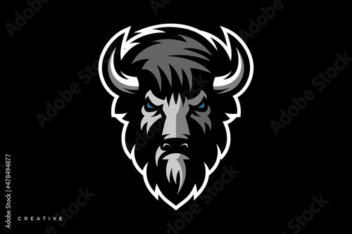 Bison esport logo on black background
