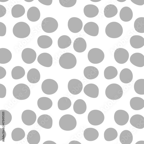Seamless pattern vector with polka dot. Grey spot on white background. Abstract geometric art texture design. For wrapping paper, scrapbooking, cover, textile, wallpaper and interior decoration.