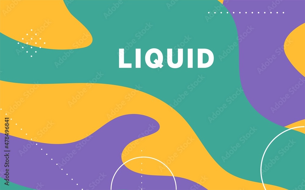 modern abstract liquid color background with green and yellow wave shape design