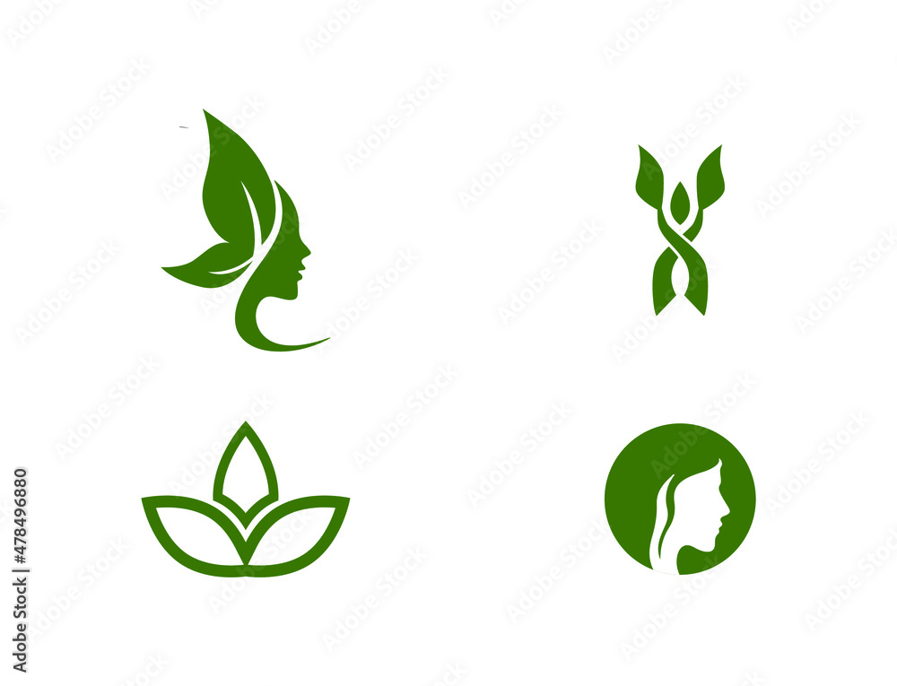 green spa icons set vector green spa icons set vector