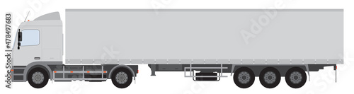 Color image of a freight road train. Vector illustration.