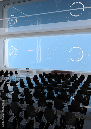 3D Rendering Science Fiction Auditorium
