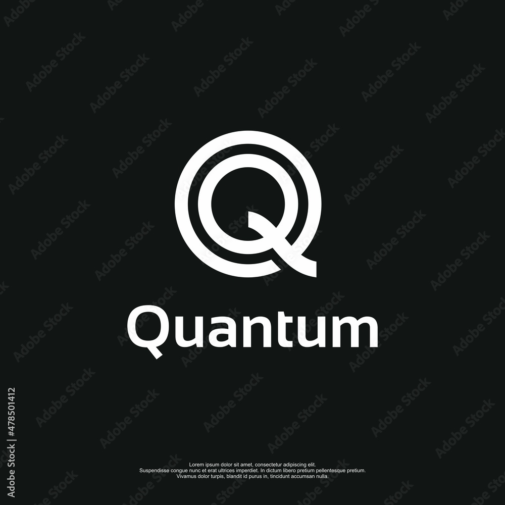 Letter Q logo with modern minimalist style and black white color Letter Q logo with modern minimalist style and black white color