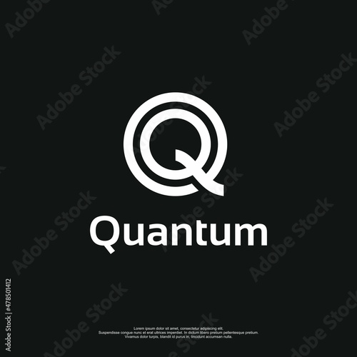 Letter Q logo with modern minimalist style and black white color