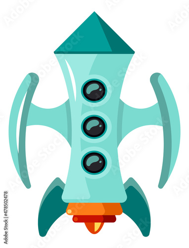 Spacecraft for cosmic exploration. Scifi space travel ship