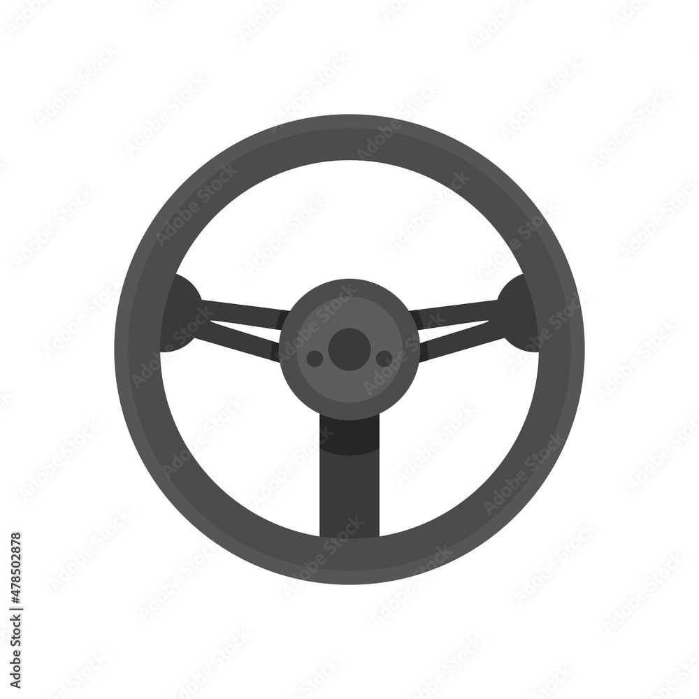 Button steering wheel icon flat isolated vector Button steering wheel icon flat isolated vector