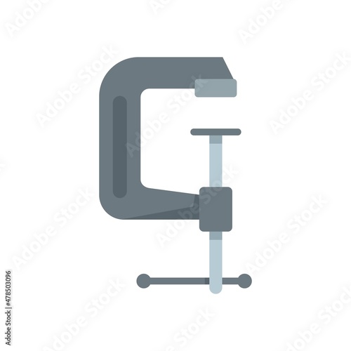 Carpenter clamp icon flat isolated vector