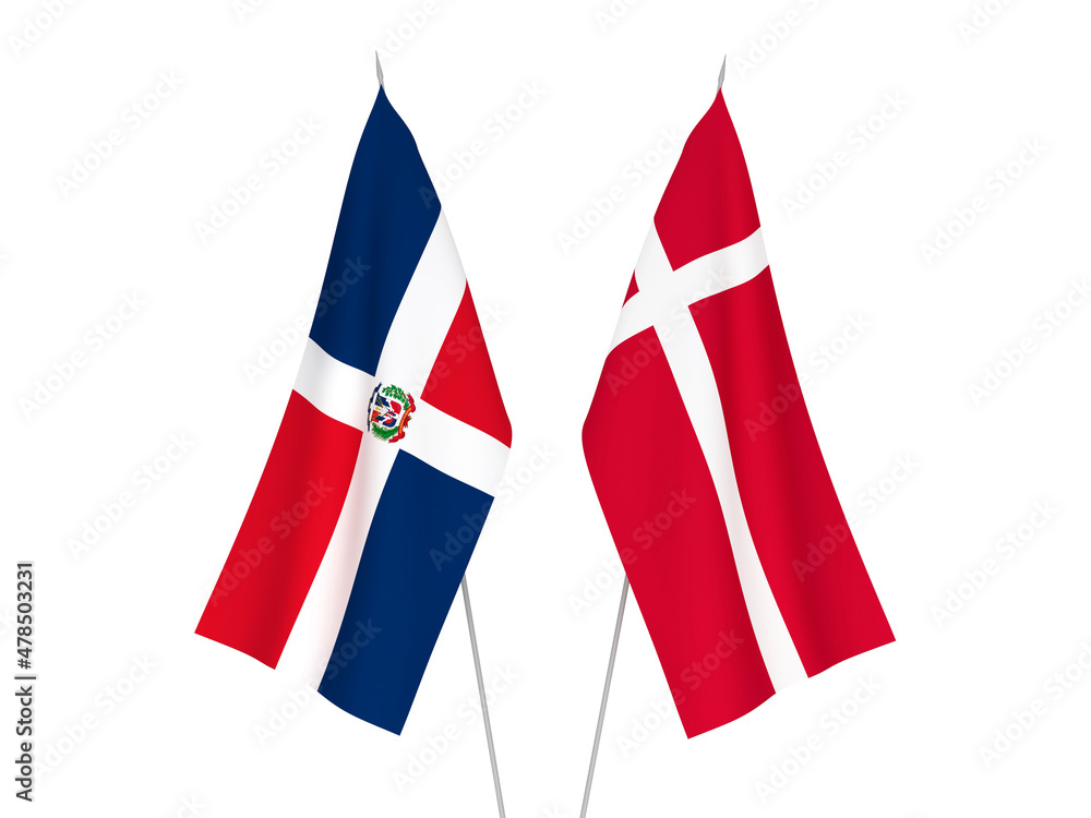 Dominican Republic and Denmark flags