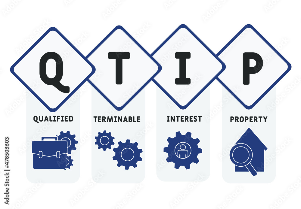 QTIP - Qualified Terminable Interest Property acronym. business concept background. vector illustration concept with keywords and icons. lettering illustration with icons for web banner, flyer QTIP - Qualified Terminable Interest Property acronym. business concept background. vector illustration concept with keywords and icons. lettering illustration with icons for web banner, flyer