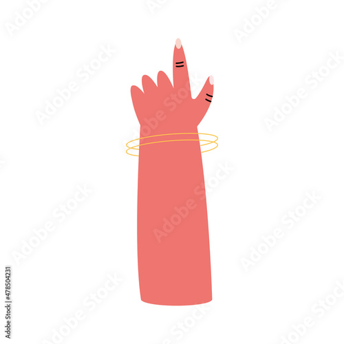 hand with gold wristbands