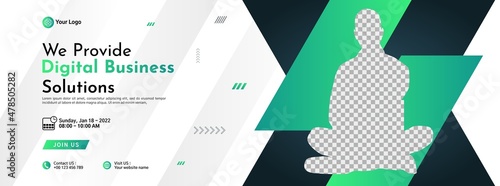Business conference banner template design for webinar, marketing, online class program, etc