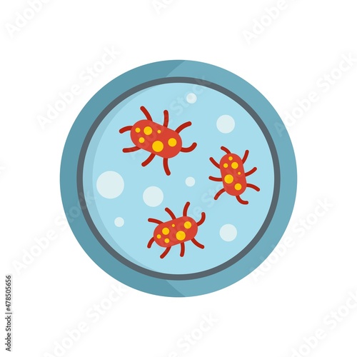 Digestion bacteria icon flat isolated vector