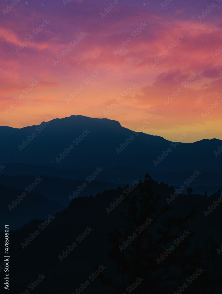 sunset in the mountains Sri Lanka