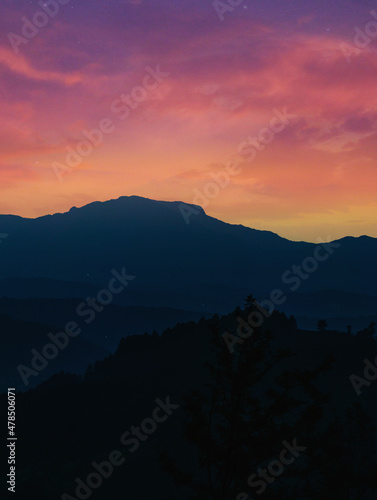 sunset in the mountains Sri Lanka