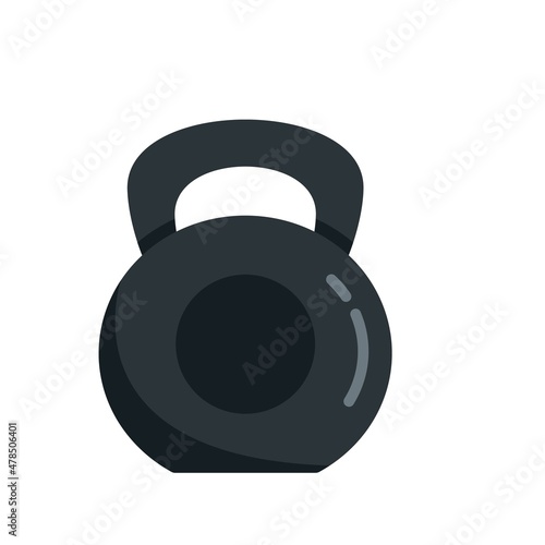 Hard kettlebell digestion icon flat isolated vector