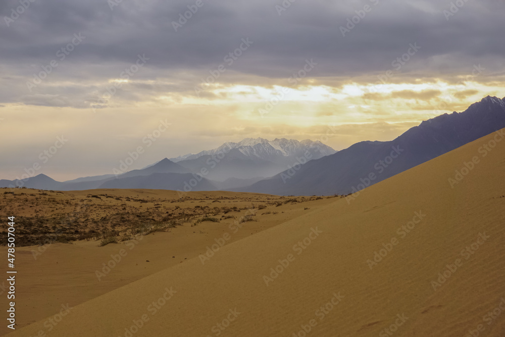 Beautiful sunset in the Chara desert Beautiful sunset in the Chara desert