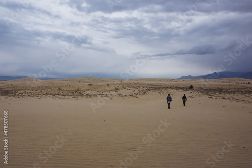 Hikers in the Chara Desert