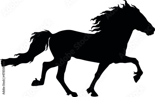 Free Icelandic horse trotting Tölt, black silhouette design 