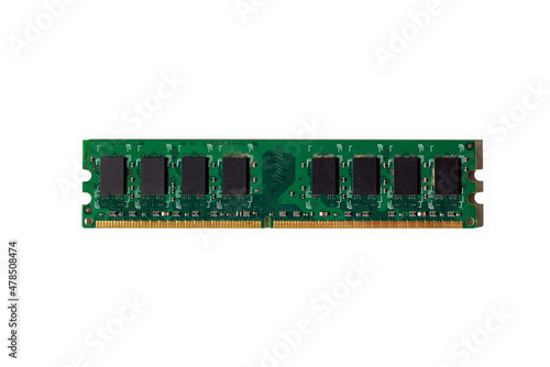 old ram memory for pc ddr2 isolated on white background