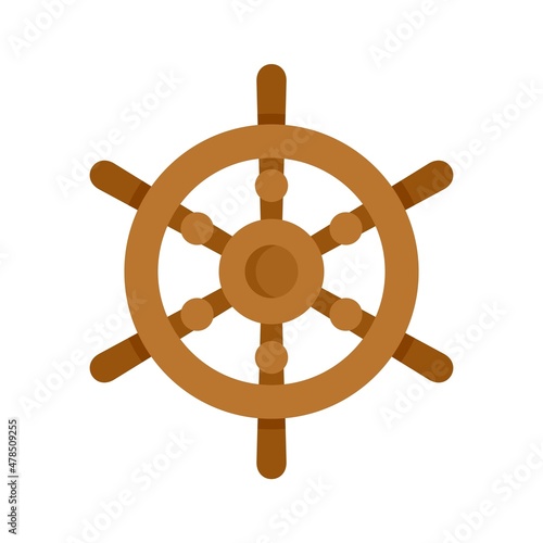 Cruise ship wheel icon flat isolated vector