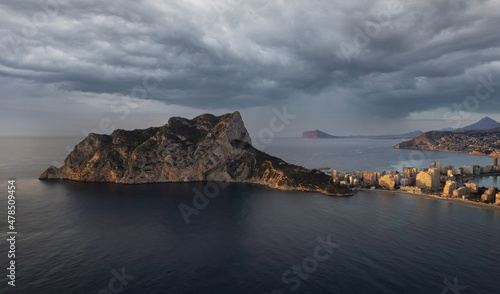 Penyal d Ifac Natural Park and townscape of Calpe. Spain photo