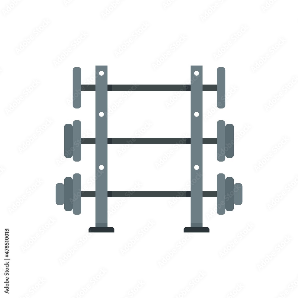 Barbells stand icon flat isolated vector Barbells stand icon flat isolated vector