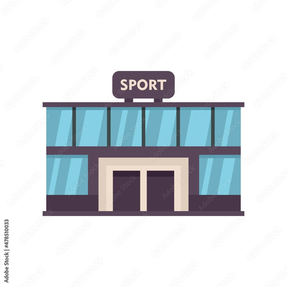 Sport gym building icon flat isolated vector Sport gym building icon flat isolated vector